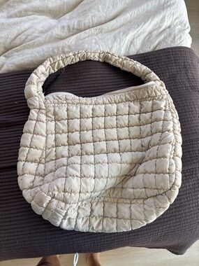 FP Movement Quilted Puffer Shoulder Bag in Cream